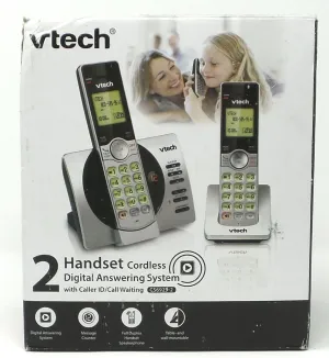VTech CS6929-2 Cordless Phone with Answering System and Caller ID, Silver/Black with 2 Handsets DECT 6.0 Expandable