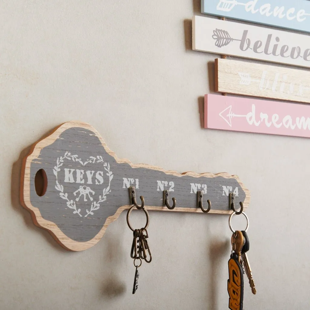 Wall Key Hooks - Key Shape Holders (6 Colors)