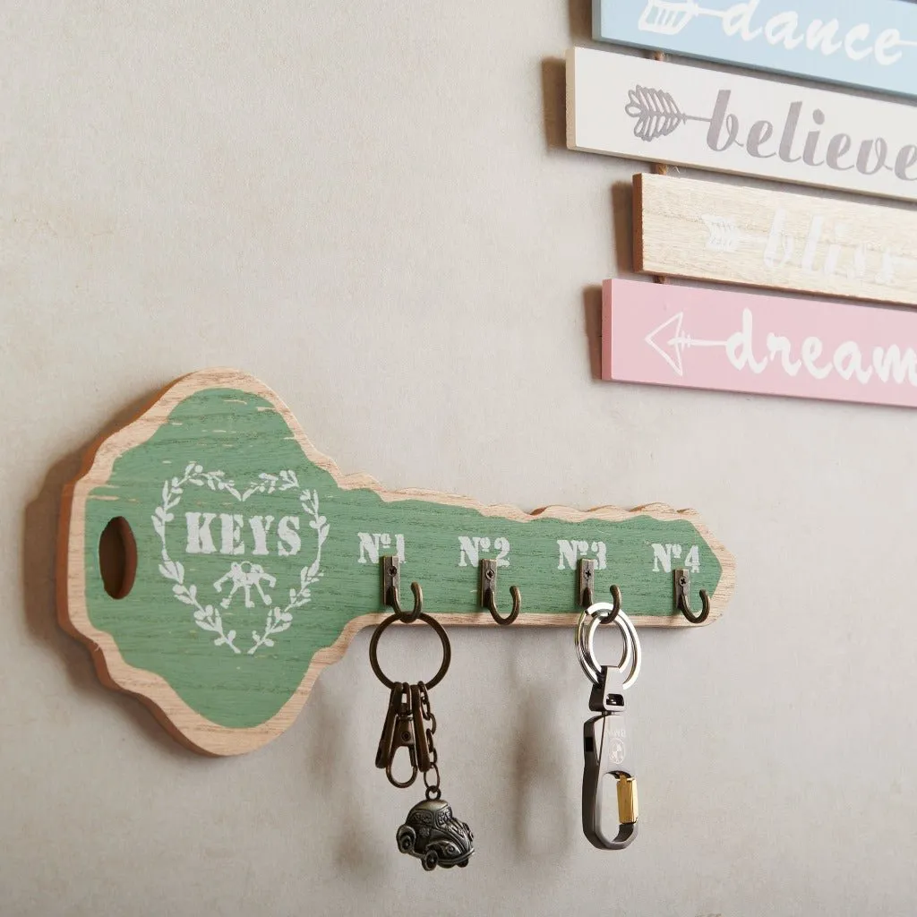 Wall Key Hooks - Key Shape Holders (6 Colors)