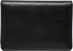 Wallet Full Grain Black Nappa Leather Slim Small Bifold Travel Card Holder for Men and Women