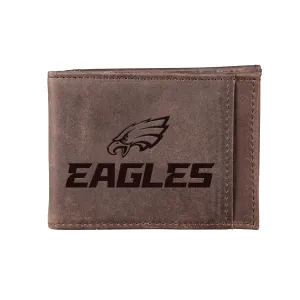 Wallet w/ Brown RFID Eagles, Only available now Reduced cost Front Pocket Philadelphia Blocking,