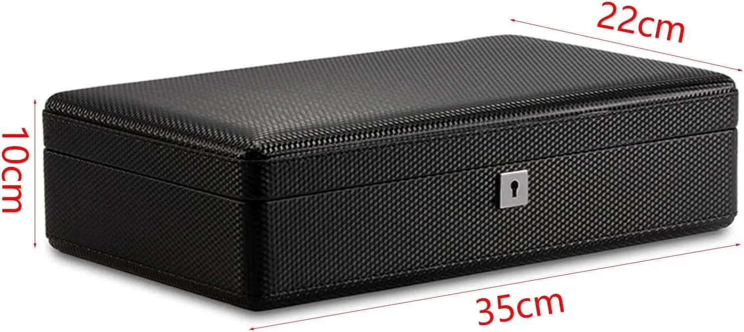 Watch Box Watch Storage Display Box Lock Storage Box 35 * 22 * 10cm(Light)