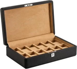 Watch Box Watch Storage Display Box Lock Storage Box 35 * 22 * 10cm(Light)