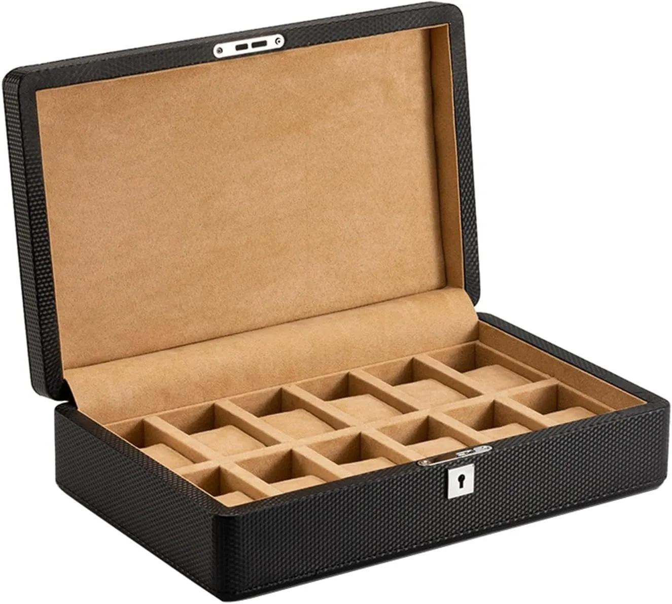 Watch Box Watch Storage Display Box Lock Storage Box 35 * 22 * 10cm(Light)