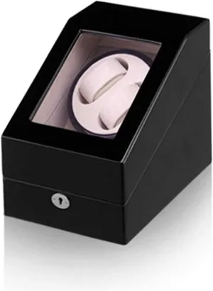 Watch Case Watch Winder Box for 2 Watches   3,4 Rotation Mode Setting, Silent Motor, Wood Shell Piano Paint Exterior Accessories Watch