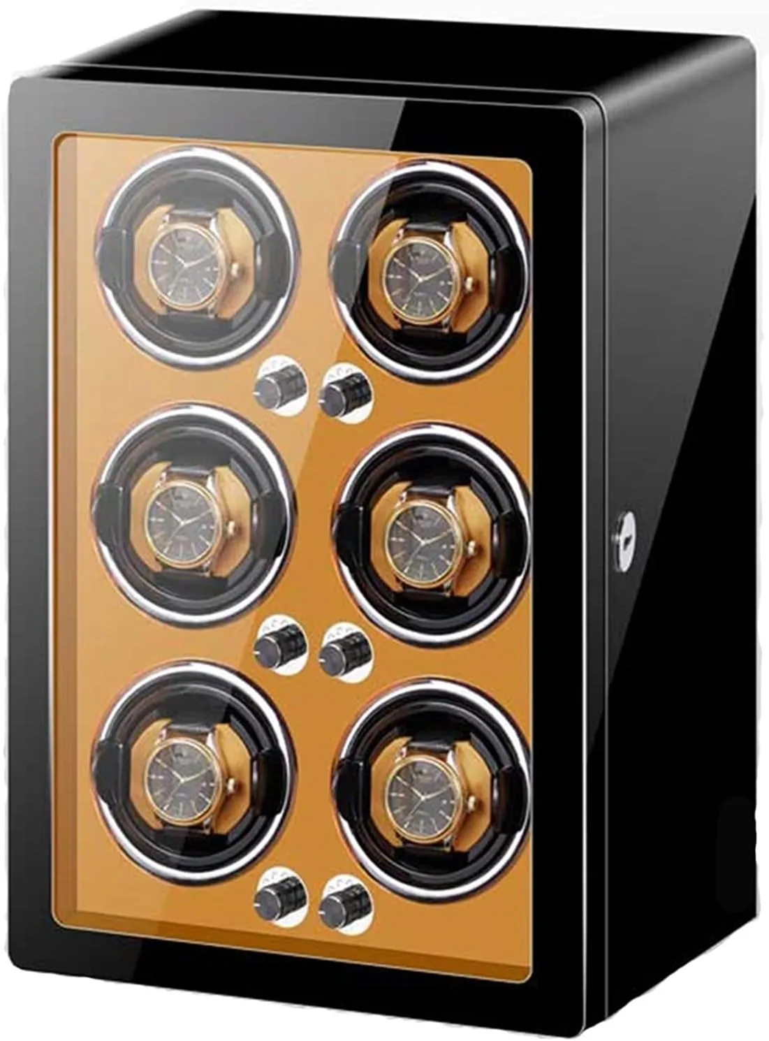 Watch Display Box Automatic Watch Winder Storage Display Box for 6 Watches Super Quiet Motor Adjustable Watch Pillows Wood Shell Piano Finish Watch Wi