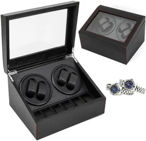 Watch Winder 4 6 Watch Shaker Watch Display Box Storage Box Mechanical Watch Turn Watch Winder Box Home Automatic Watch Box Swing Watch Winder (Black)