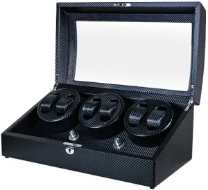 Watch Winder Box, 6   7 Automatic Mechanical Watches Rotation Storage Case Quiet Motor - 5 Rotation Modes (Black)