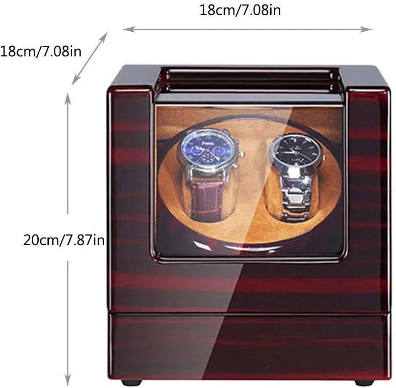 Watch Winder Box, Automatic Mechanical Watches Display Box with LED Light 5 Rotation Modes- Available in 8 Styles (D)