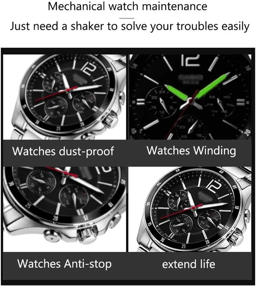Watch Winder Box, LED Light 5 Rotation Mode Automatic Mechanical Watches Display Box - Available in 5 Styles Watch Winder Display Watch Box Watch Storage Gift