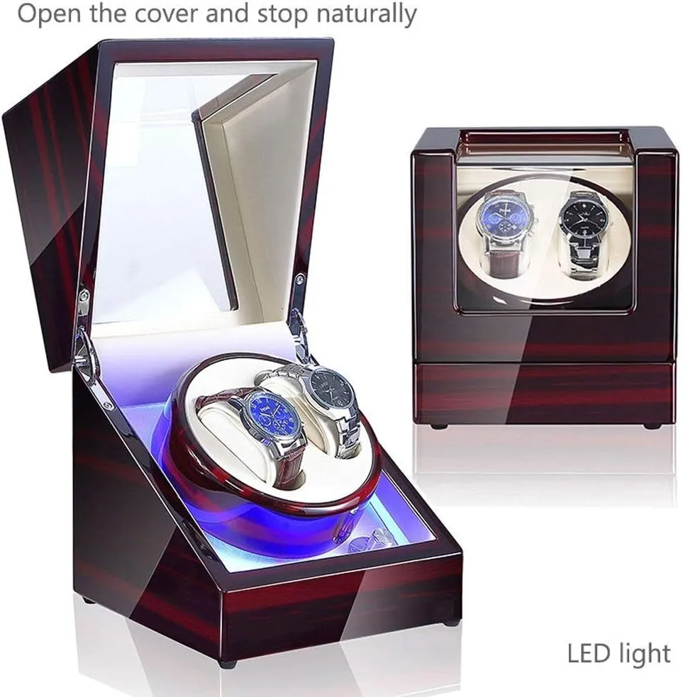 Watch Winder Watch Winder Box Automatic Mechanical Watches Display Box with LED Light 5 Rotation Modes- Available in 8 Styles Watch Winder