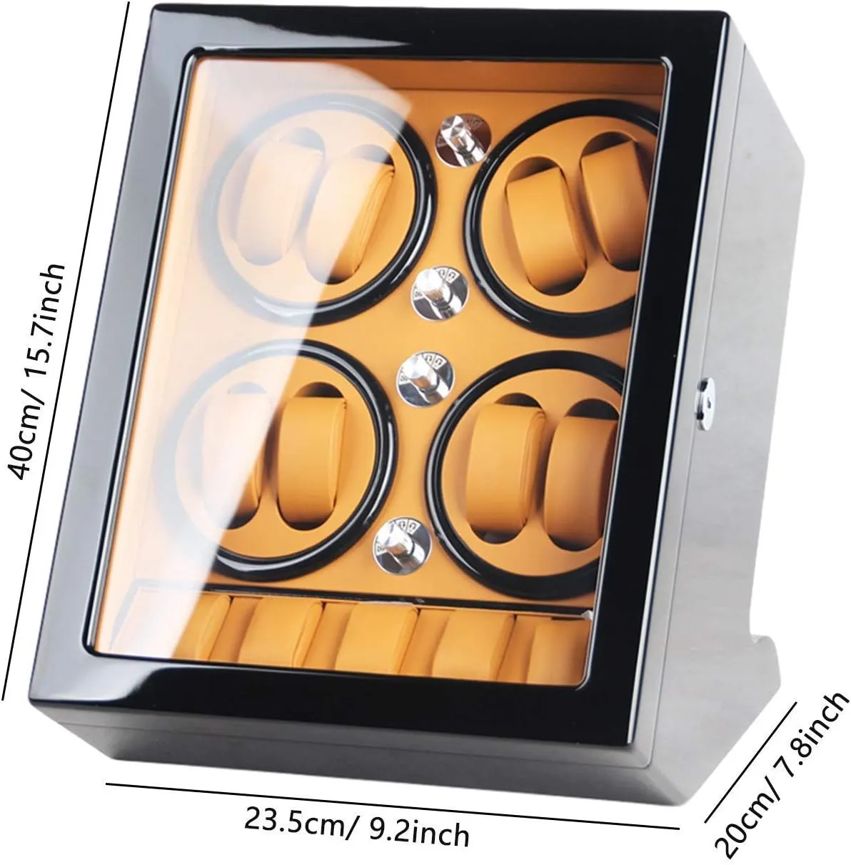 Watch Winder Watch Winder for 8 Automatic Watches with 5 Display Storage Spaces Wood Shell Piano Paint Exterior Silent Motor,White Watch Winder