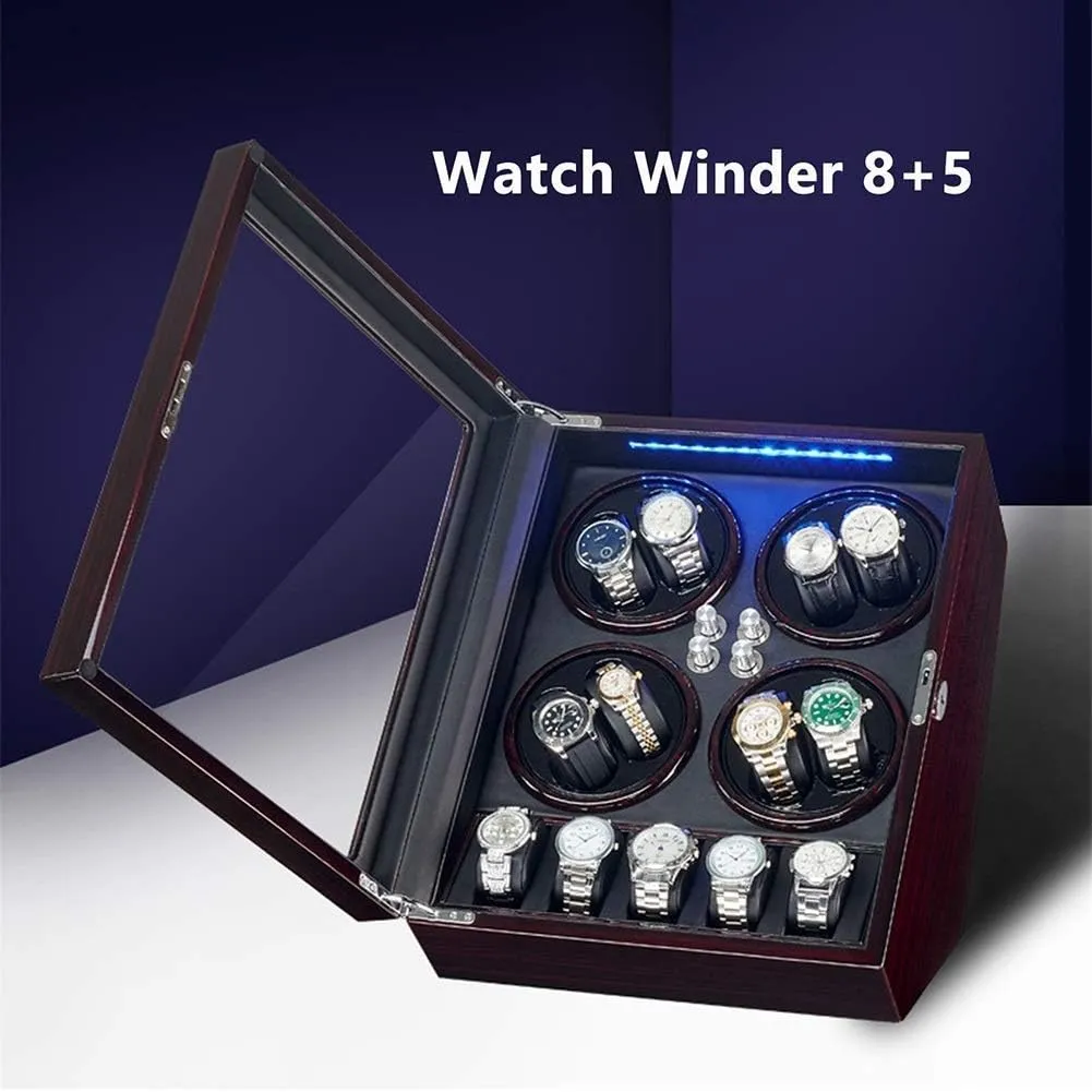 Watch Winders, Automatic Wood Watch Winder Display Box 6 7 Storages,Watch Winder Box for Men,Women's Jewelry Box/Watch Box Watch Winder Storage Display Box (A A)