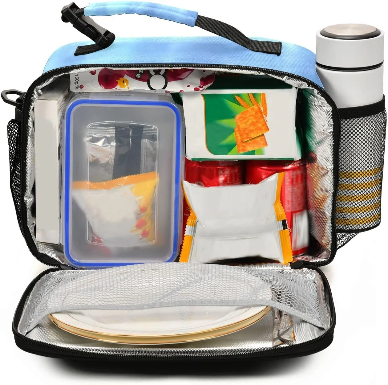Wolf Snowy Lunch Box for Boys Girls Insulated Lunch Bag Kids Cooler Tote Shoulder Strap Reusable for School Travel Picnic