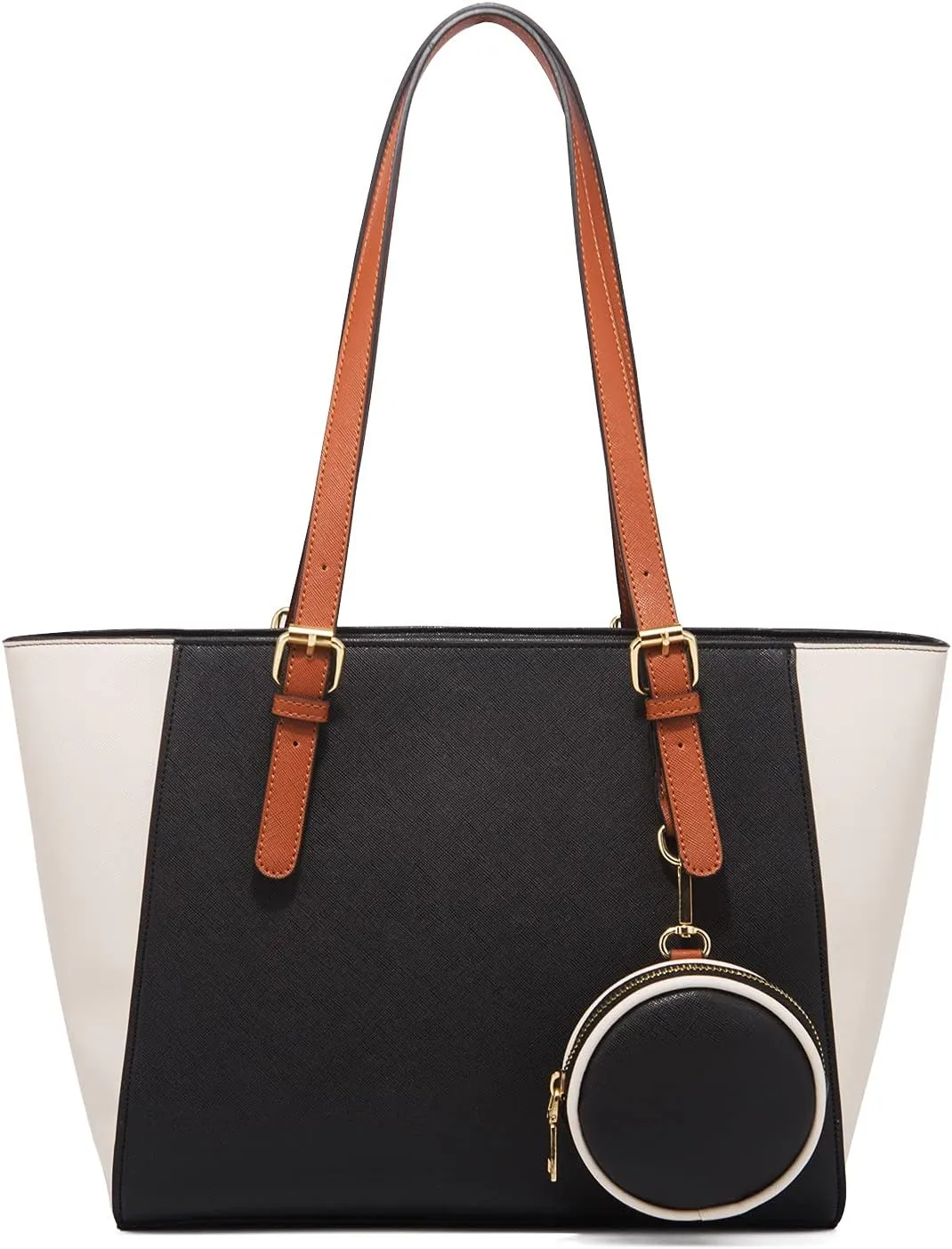 Women 3pcs Tote Shoulder Handbag Purse Set Faux Leather Cylindrical Crossbody Bag Coin Wallet