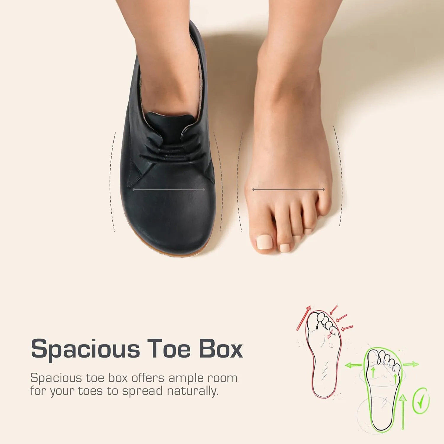 Women Barefoot Dress Shoes Wide Toe Box Shoes Oxfords Shoes
