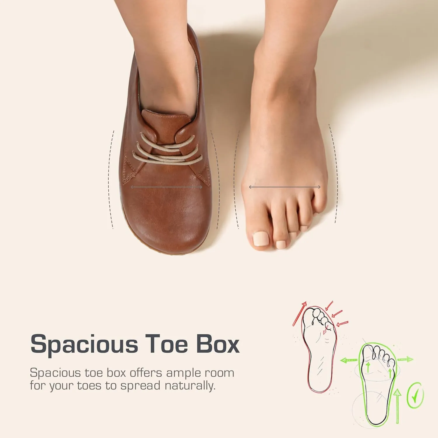 Women Barefoot Dress Shoes Wide Toe Box Shoes Oxfords Shoes