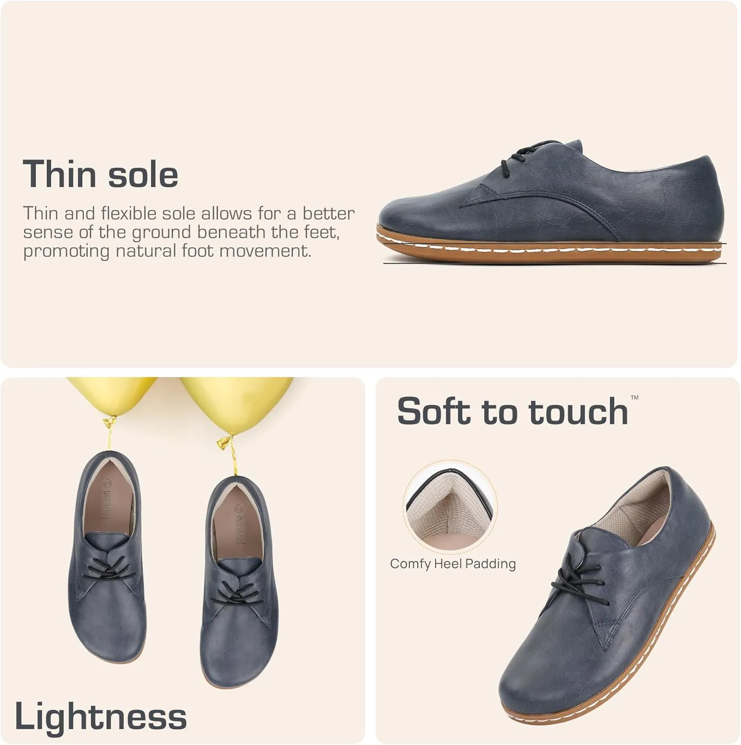 Women Barefoot Dress Shoes Wide Toe Box Shoes Oxfords Shoes