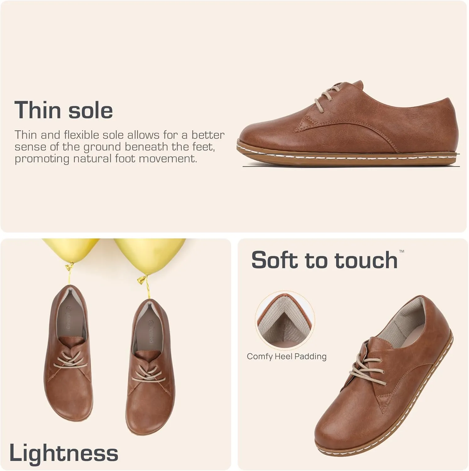 Women Barefoot Dress Shoes Wide Toe Box Shoes Oxfords Shoes