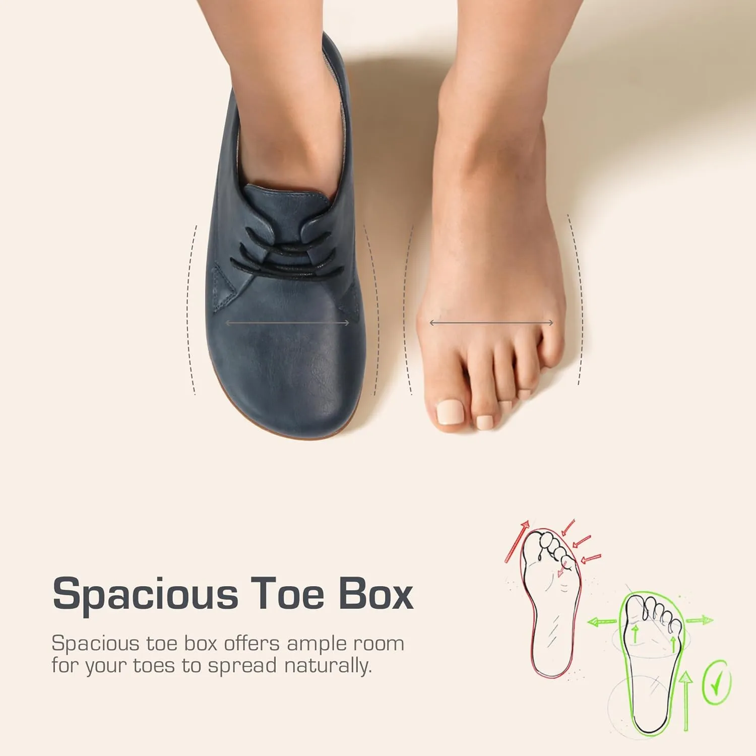 Women Barefoot Dress Shoes Wide Toe Box Shoes Oxfords Shoes
