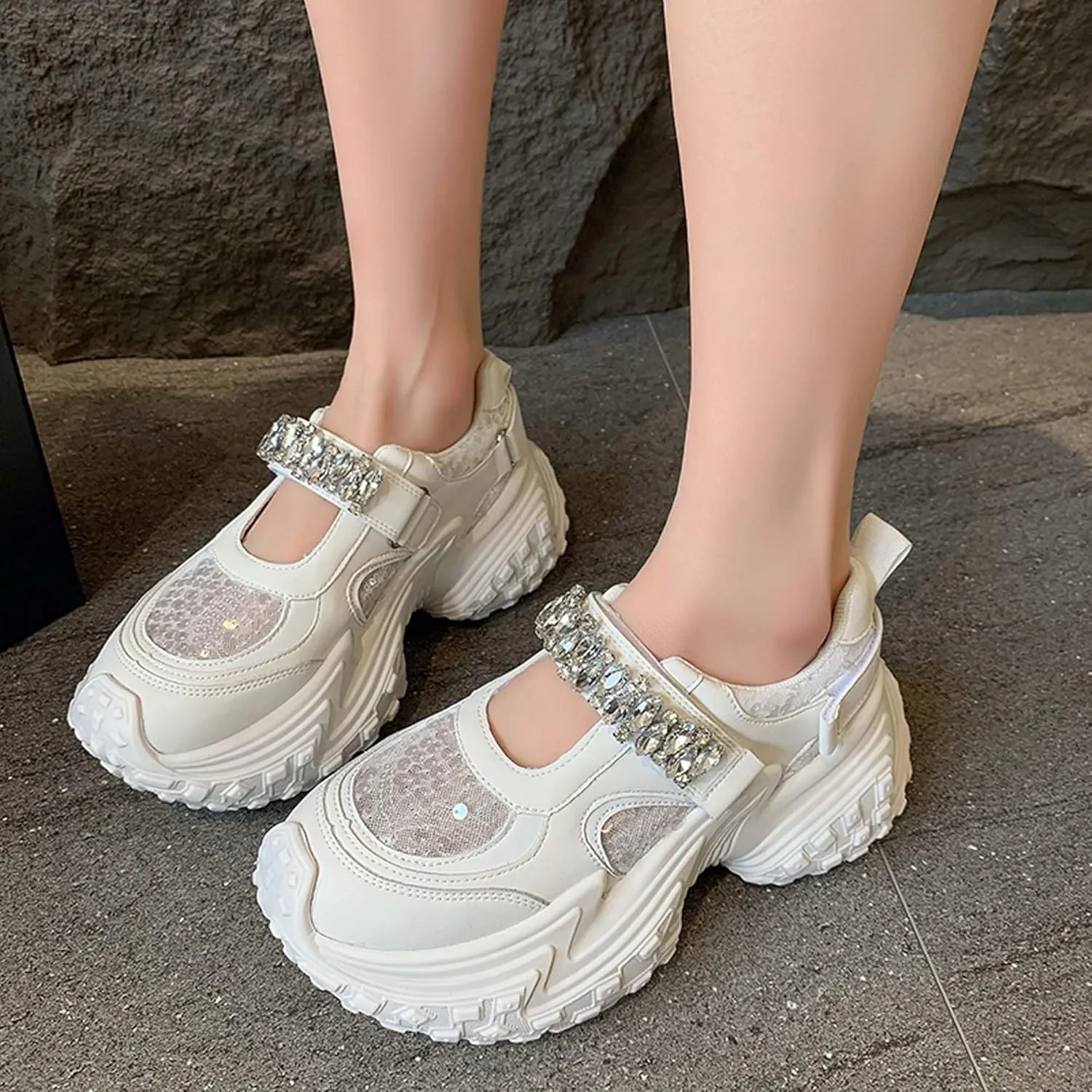 Women Comfortable Shoes with Arch Support - Versatile Casual to Dressy Footwear with Buckle Strap - Lightweight EVA Outsole