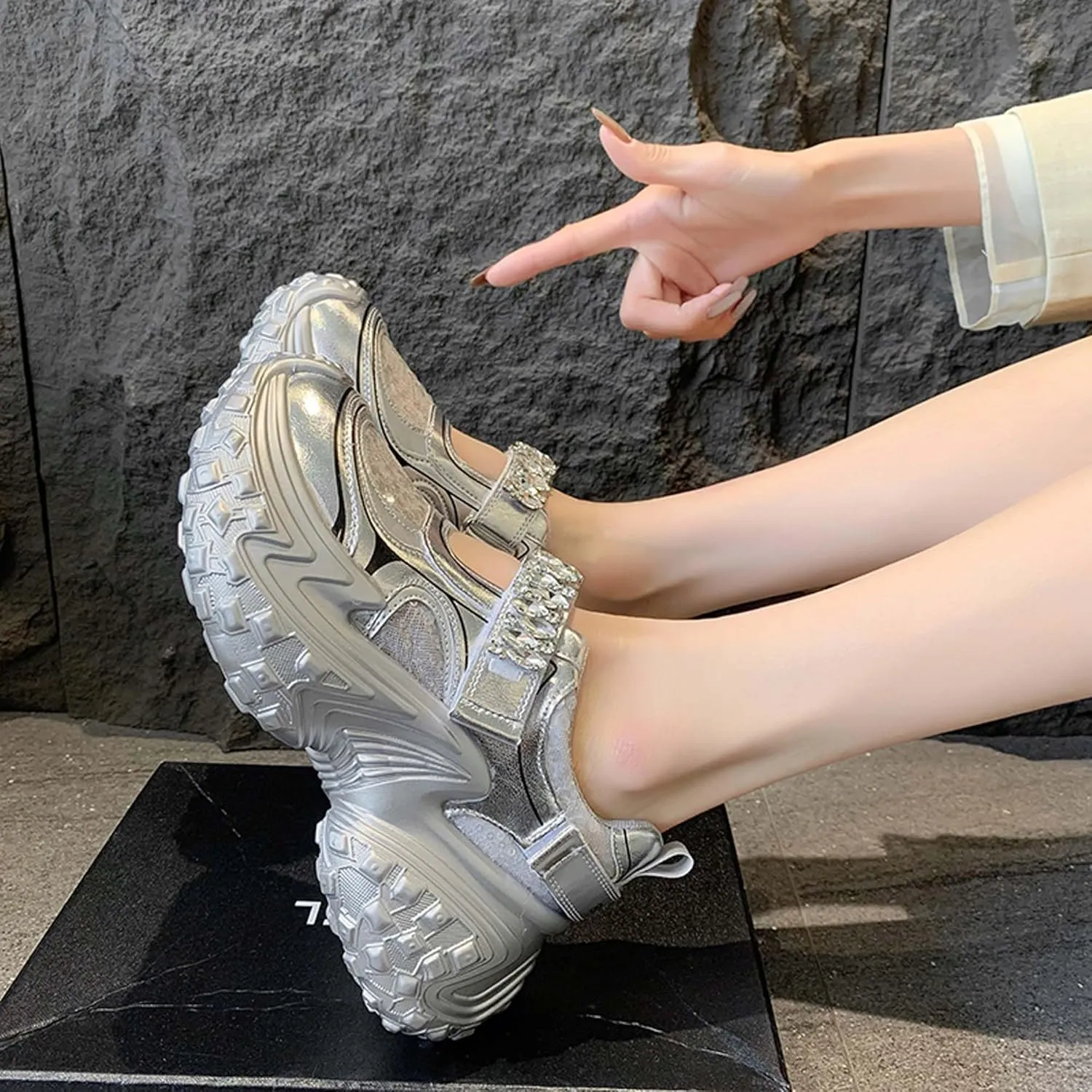 Women Comfortable Shoes with Arch Support - Versatile Casual to Dressy Footwear with Buckle Strap - Lightweight EVA Outsole