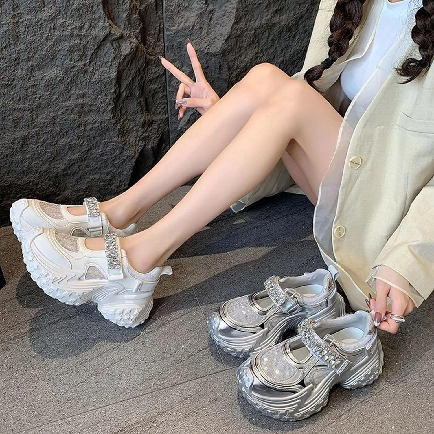 Women Comfortable Shoes with Arch Support - Versatile Casual to Dressy Footwear with Buckle Strap - Lightweight EVA Outsole