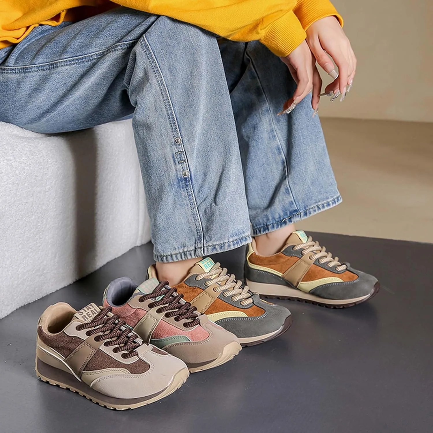 Women Comfortable Shoes with Arch Support - Versatile Casual to Dressy Footwear with Lace Up - Lightweight Rubber Outsole