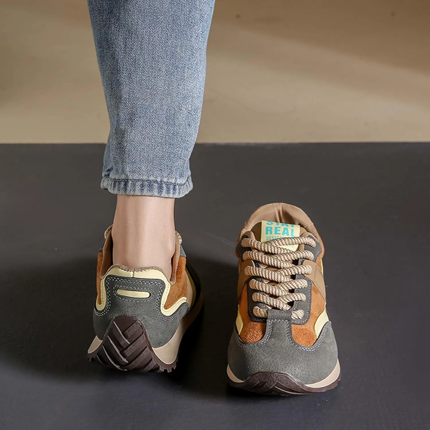 Women Comfortable Shoes with Arch Support - Versatile Casual to Dressy Footwear with Lace Up - Lightweight Rubber Outsole