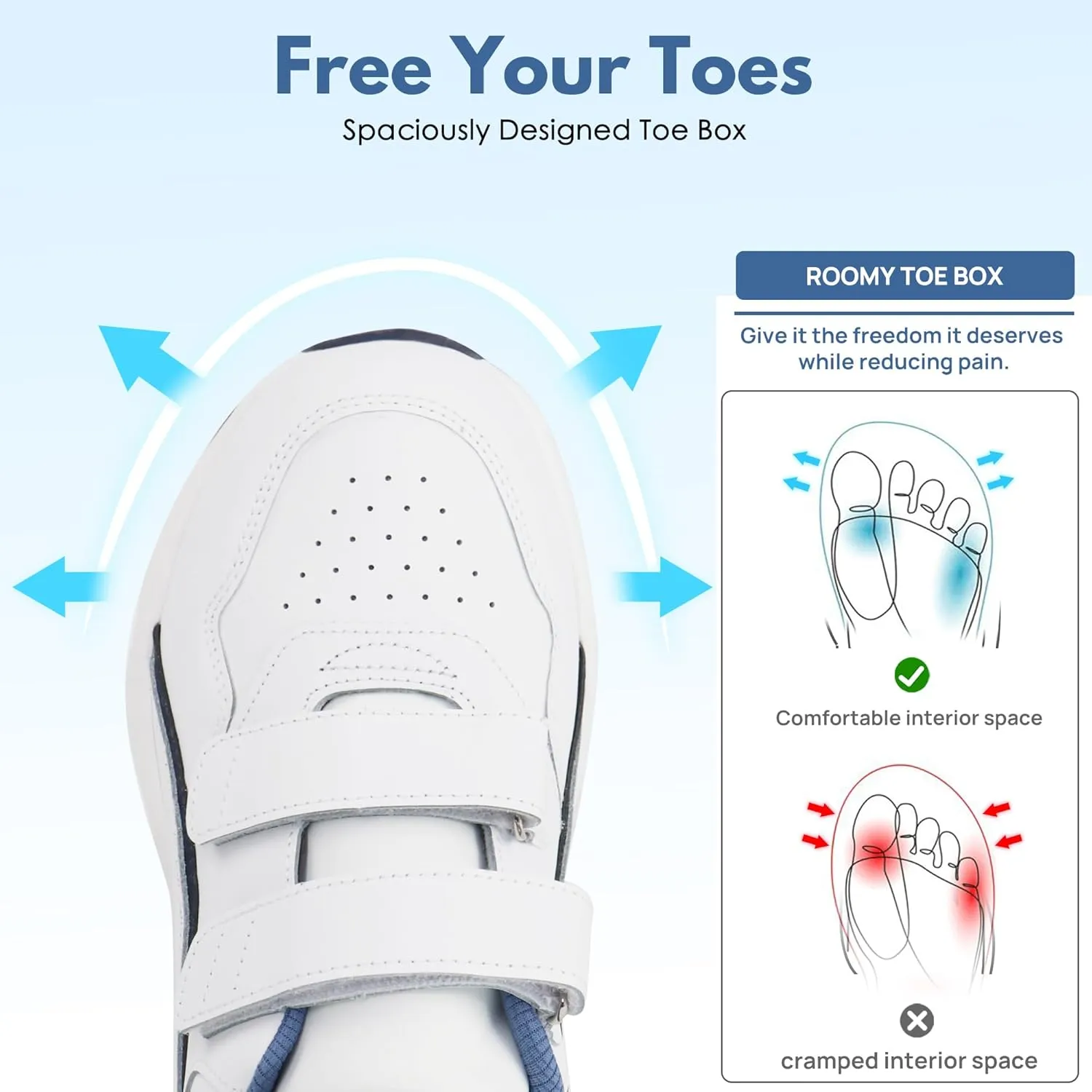 Women Diabetic Leather Shoes Orthopedic Walking Shoes Wide Toe Box Shoes