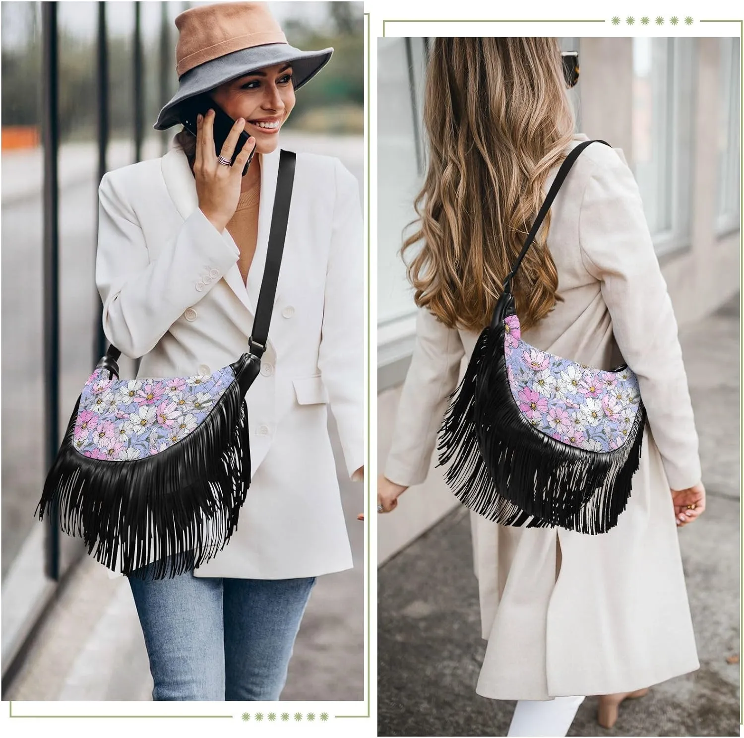 Women Fringe Tassel Cross Body Bag Leisure Shoulder Bag