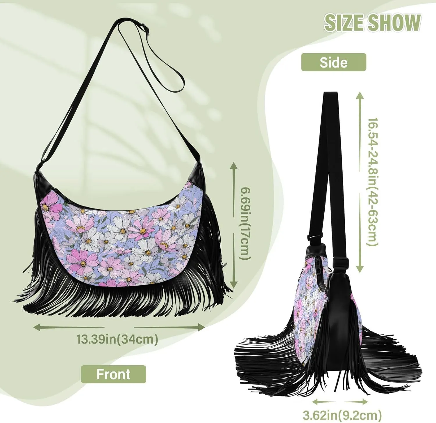 Women Fringe Tassel Cross Body Bag Leisure Shoulder Bag