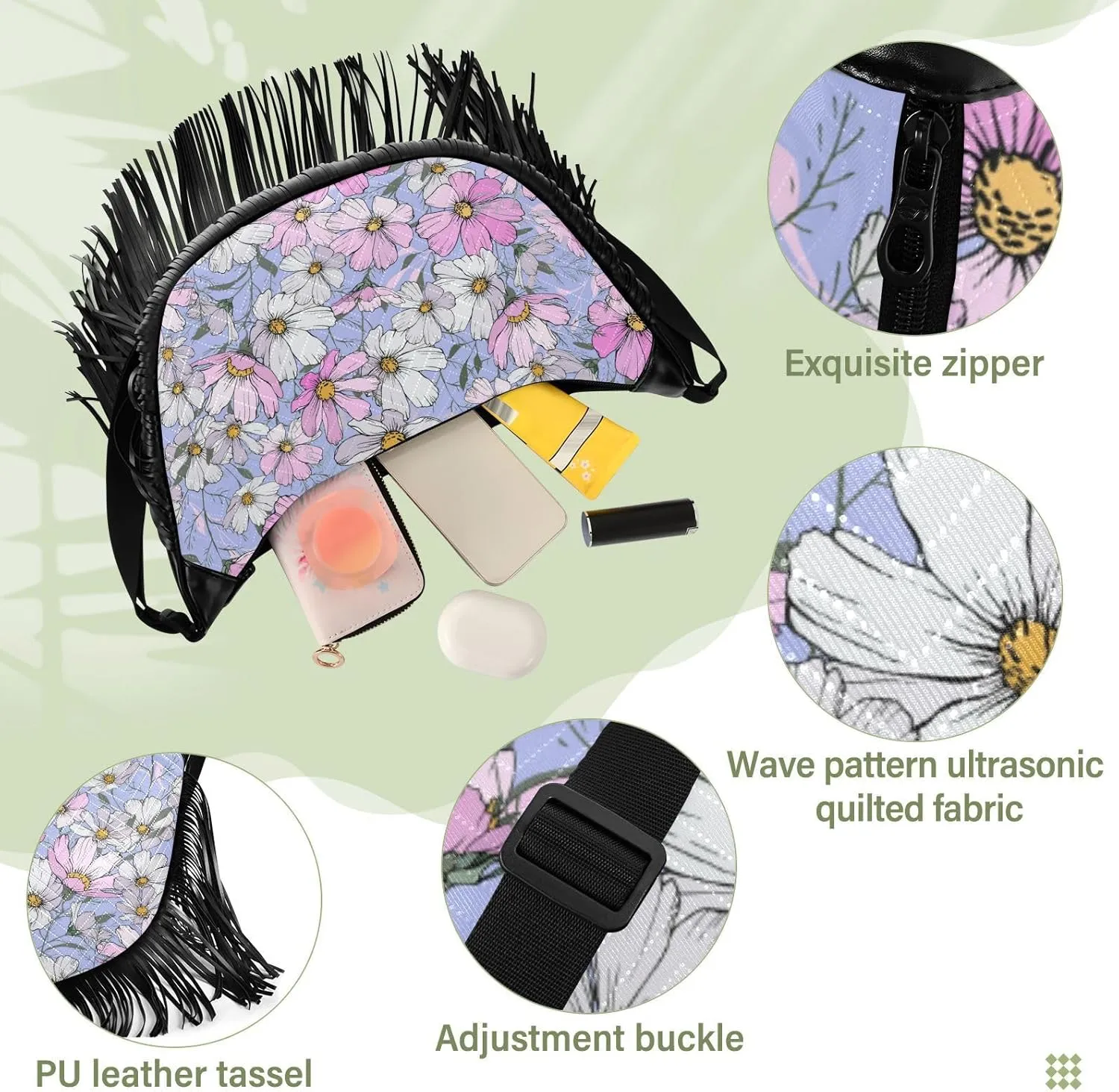 Women Fringe Tassel Cross Body Bag Leisure Shoulder Bag