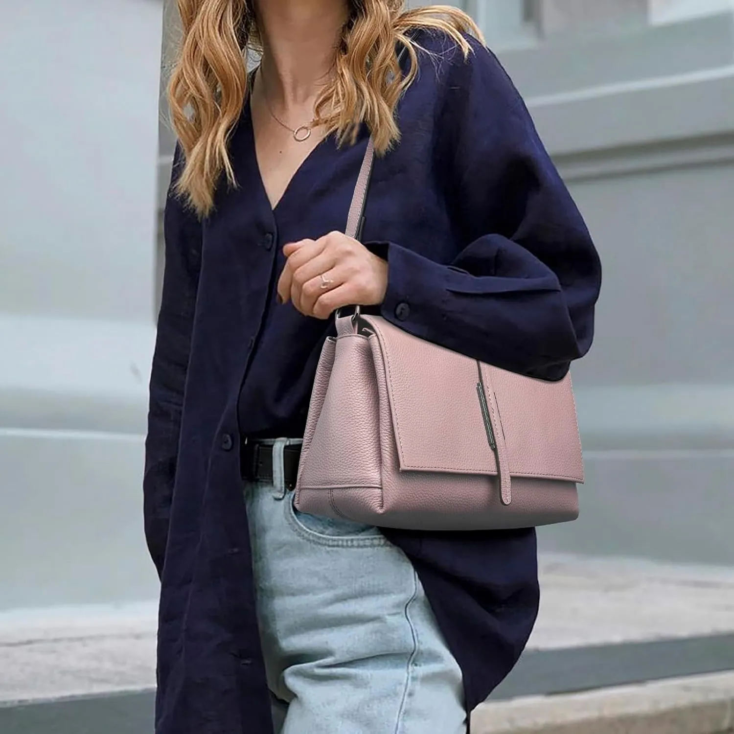 Women Genuine Leather Shoulder Bags Classic Crossbody Purses for Lady Handbag