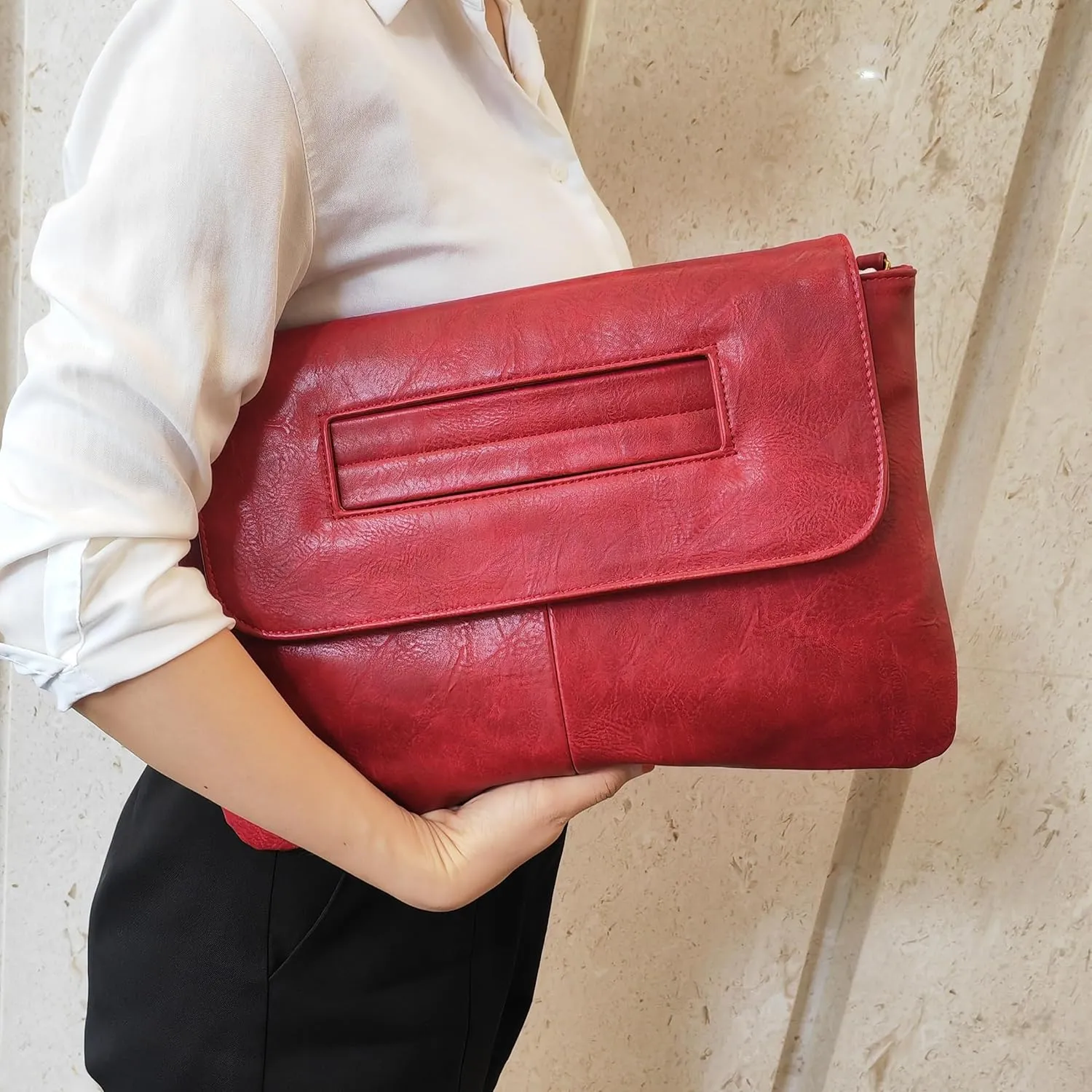 Women Handbags PU Leather Female Clutch Handbag Messenger Bag Large Solid High Capacity