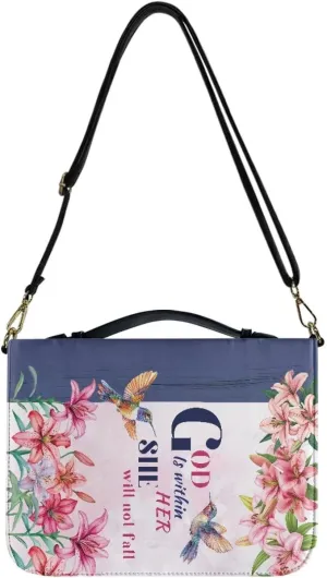 Women Men Bible Cover with Adjustable Strap Shoulder Strap Bag Bible Carrying Case for Church Services Bible Case