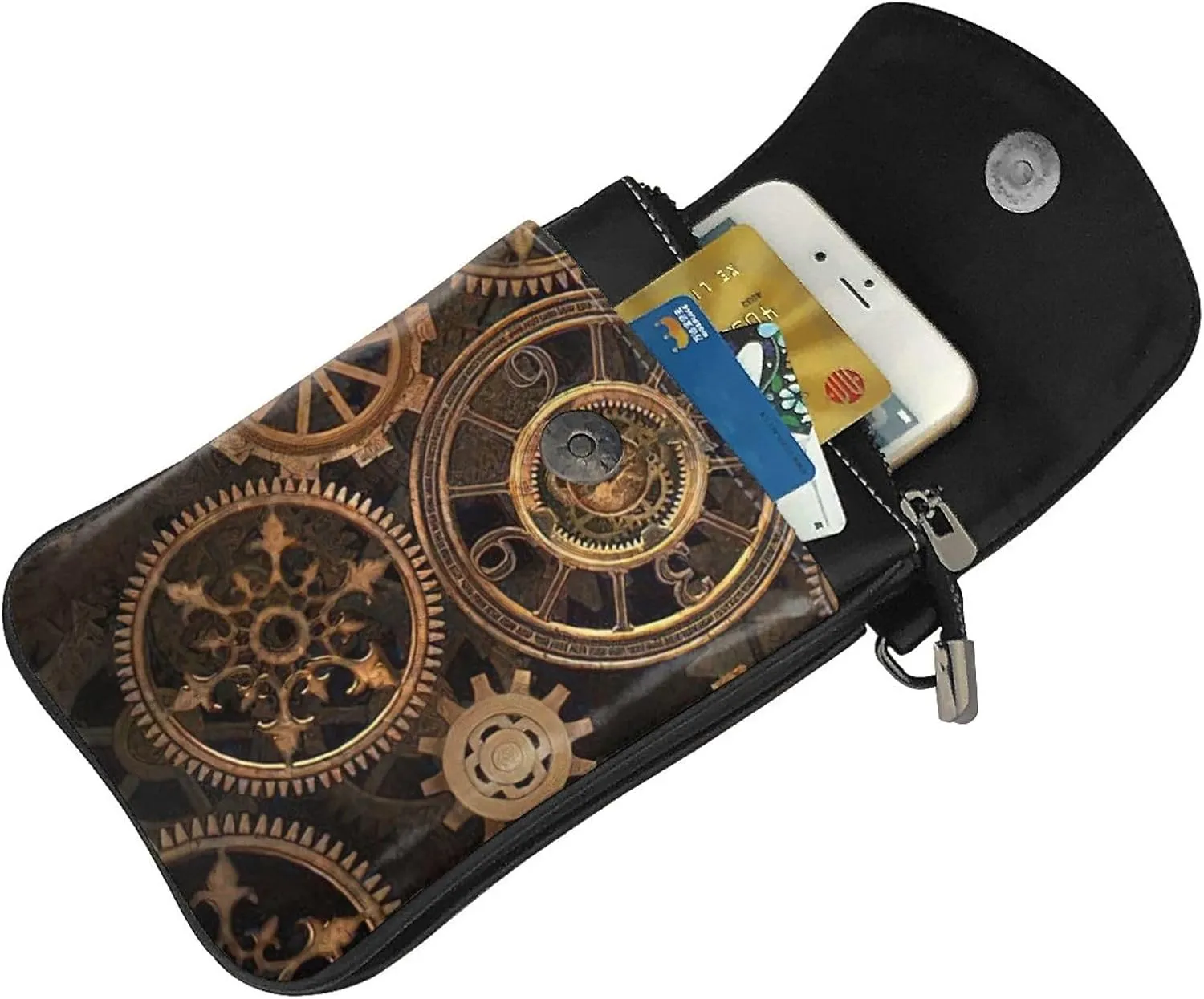 Women PU Leather Kawaii Embroidered Cute Mini Green Military Camo Print Crossbody Cell phone Bag/Coin Purse