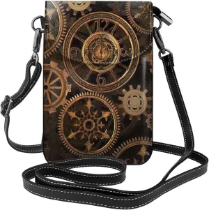 Women PU Leather Kawaii Embroidered Cute Mini Green Military Camo Print Crossbody Cell phone Bag/Coin Purse