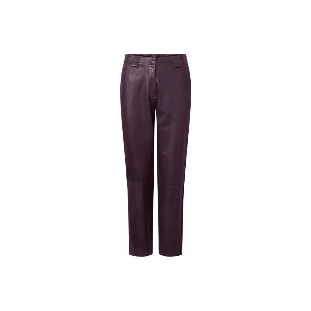 Women Soft Leather pant purple