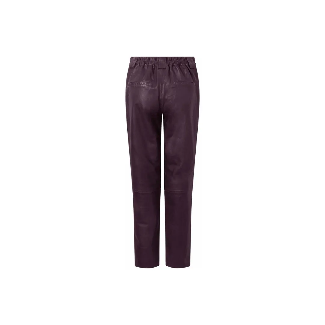 Women Soft Leather pant purple