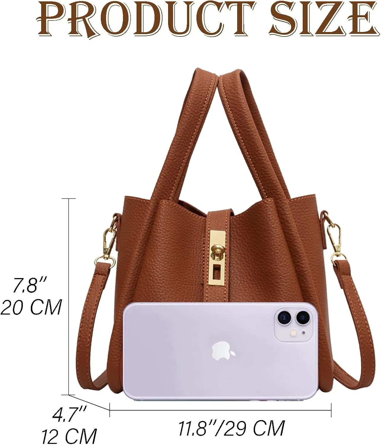 Women Trendy Bucket Bag Vintage Elegant Crossbody Bag Vegan Leather Tote Bag Hobo Shoulder Handbags Cluth Purse