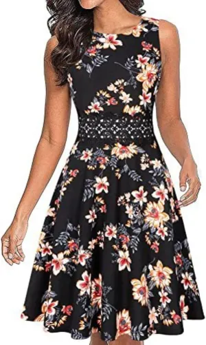 Women's Cocktail Dress Prom Formal Wedding Party Dress Sleeveless Lace Chiffon Ruffle Dresses