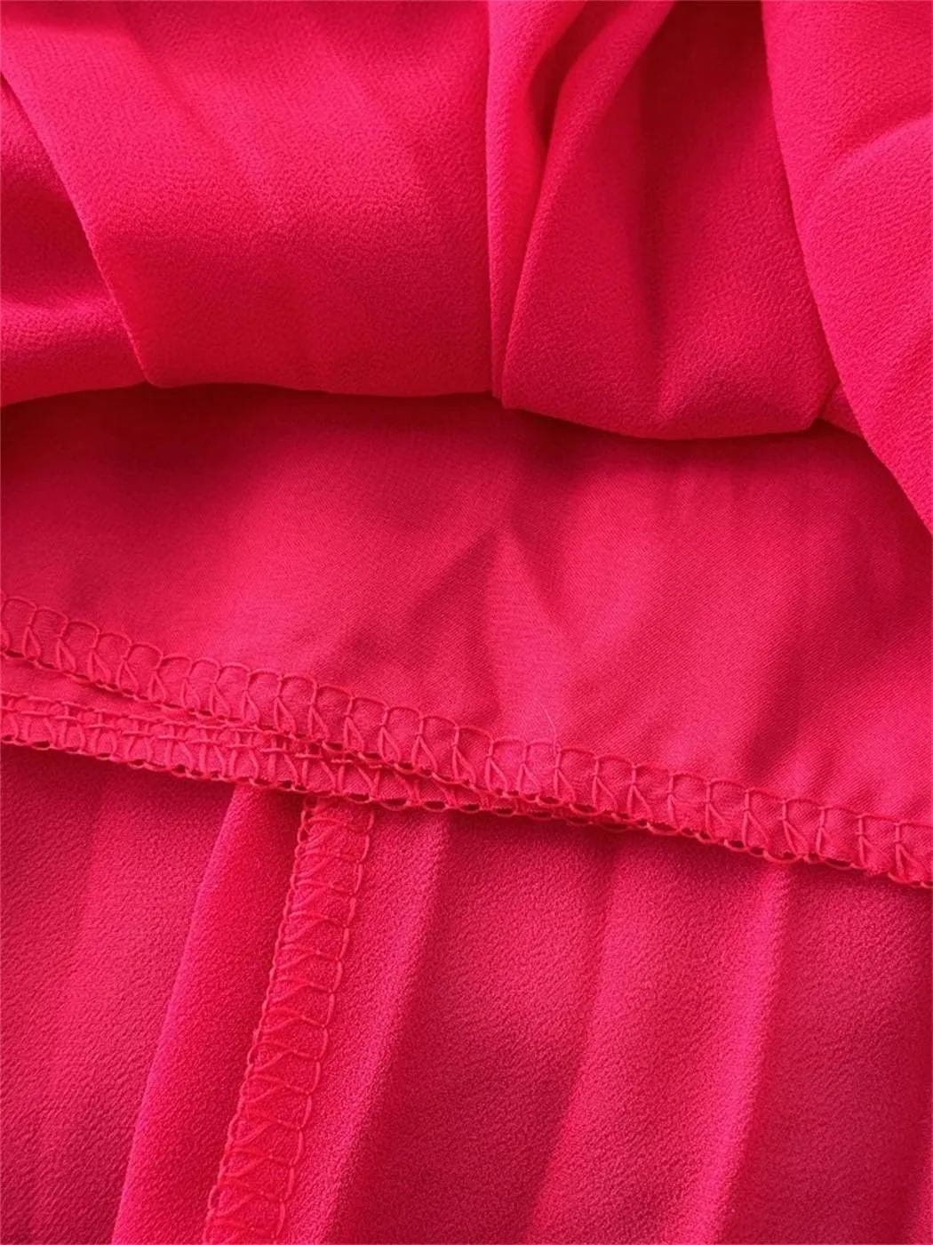 Women's Elegant Pleated Flared Long Sleeved Chiffon Vacation Dress Spring Summer Party Birthday Gown Dress