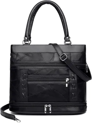 Women's Handbags Designer Leather Ladies Shoulder Bag Fashion Design Women's Handbag Women Messenger Bags(Black)