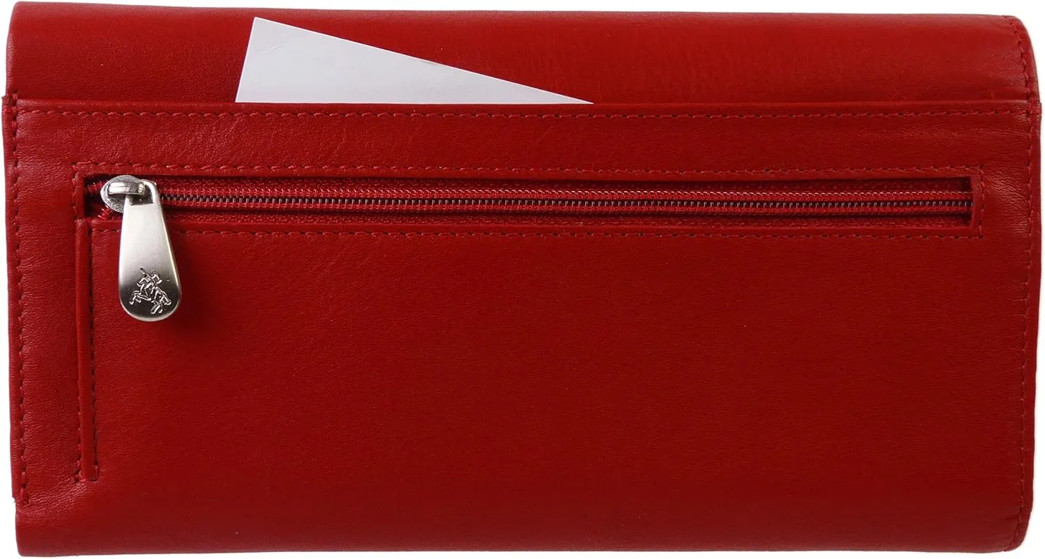 Women's Leather Medium Flap Over Purse Wallet