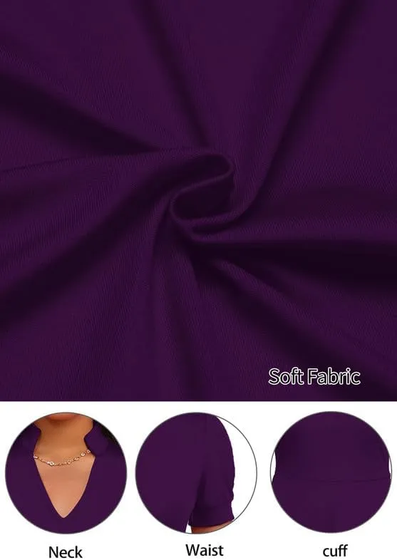 Womens Short Puff Sleeve V Neck Casual Semi-Formal Cocktail Party A-Line Dress