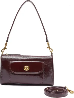 Women's Small Soft Genuine Leather Shoulder Handbag Fashion Crossbody Bags for Lady