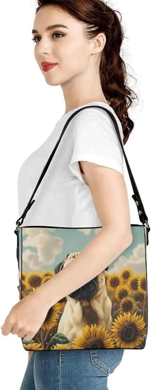 Women's Soft Leather Bucket Tote Bag Retro Hobo Handbag for Outdoors