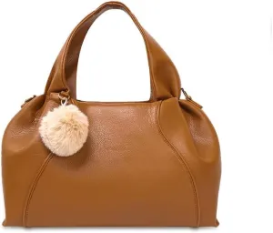 Women's Trendy Cloud Pouch PU Leather with Zipper Tote Shoulder Crossbody Bag,Brown