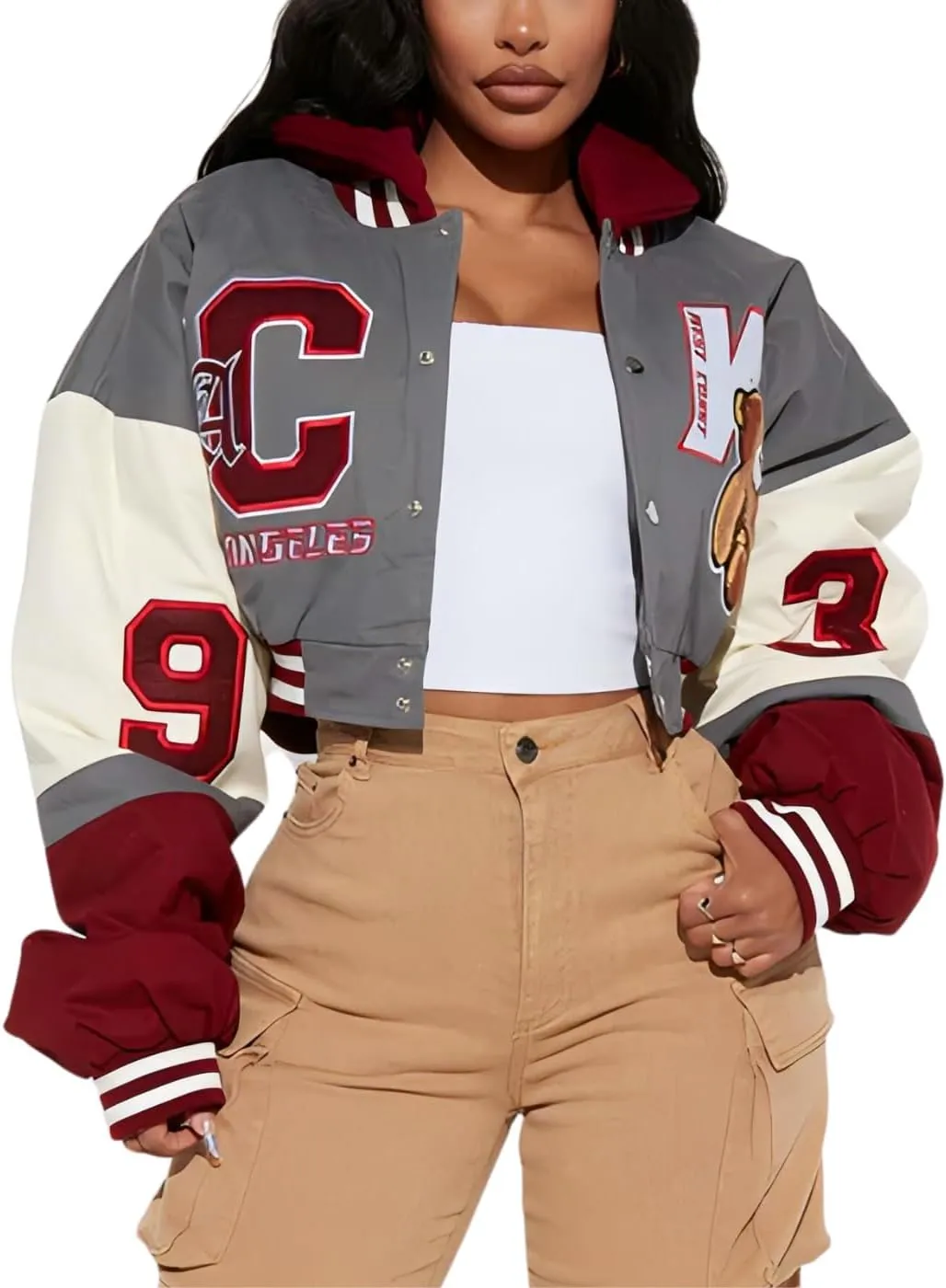 Womens Varsity Jacket Fashion Hoodies Lightweight Graphic Jacket for 2025